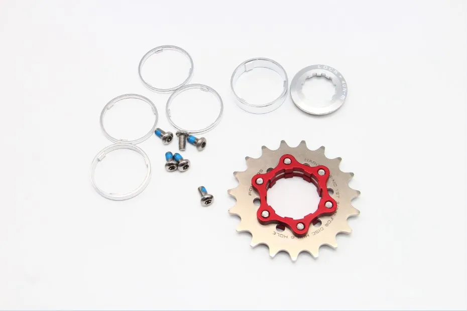FOURIERS Fix gear Односкоростной велосипед Cog Hub Монтаж диска 16 17 18 19 T + адаптер|bike disc|mount