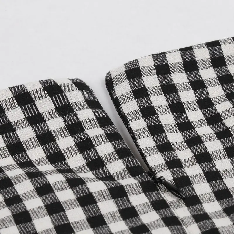 Женское клетчатое летнее винтажное платье без рукавов в стиле ретро праздничное