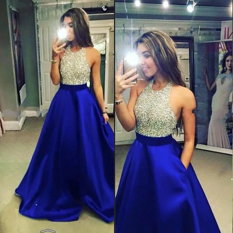 Реальное изображение Королевский трапециевидной формы длинное вечернее платье