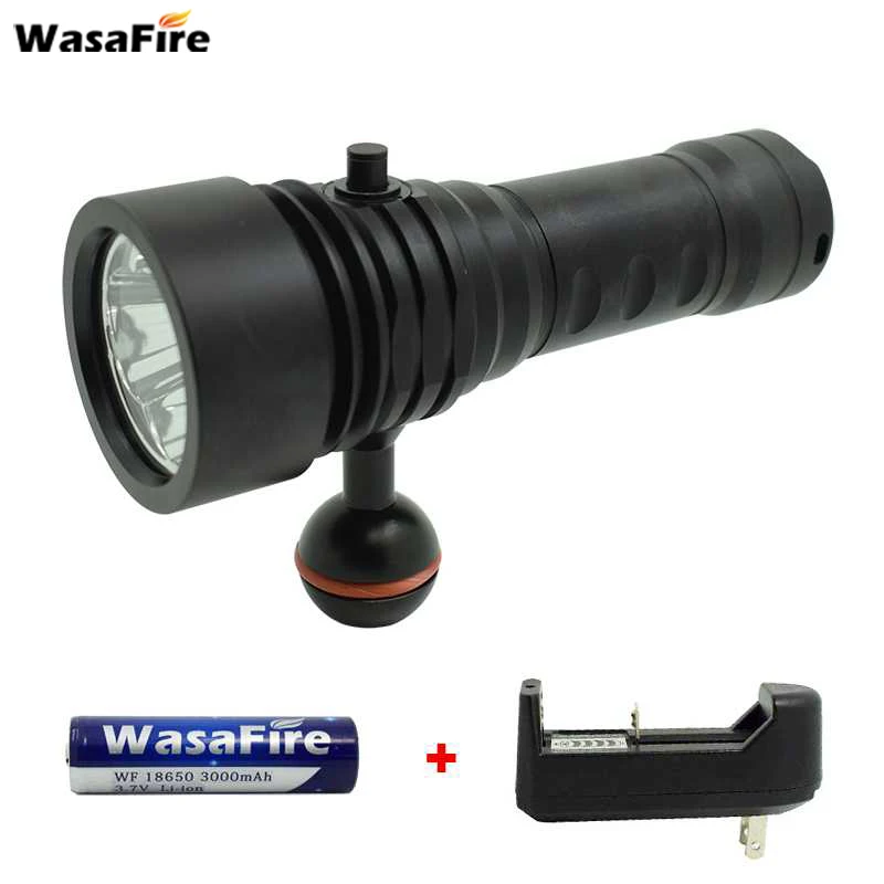 Профессиональный фонарик для дайвинга водонепроницаемый XM-L2 светодиодный