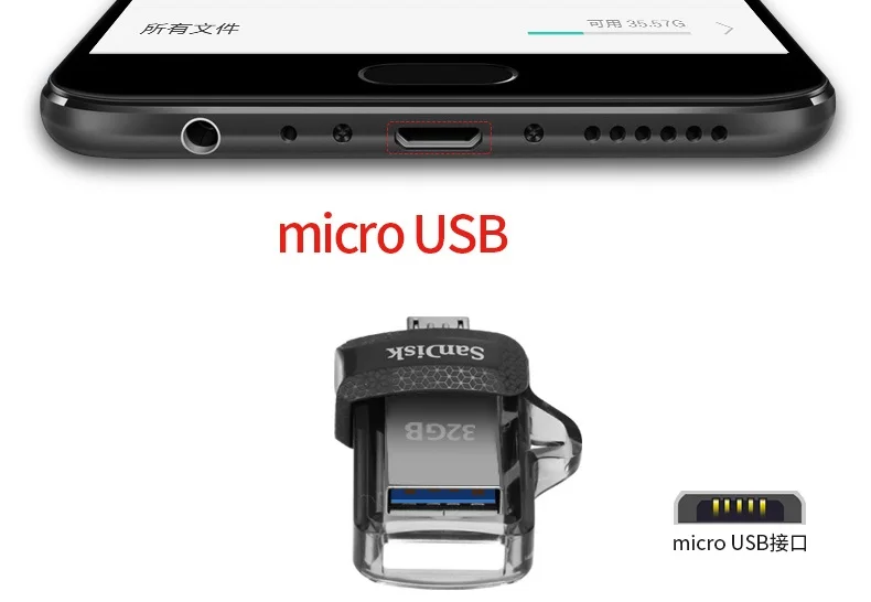 SanDisk Ultra Dual OTG USB флеш-накопитель 32 Гб 16 Гб USB 3,0 флеш-накопители 128 ГБ флеш-накопители 64 Гб Поддержка 0fficial проверка 150 м/с