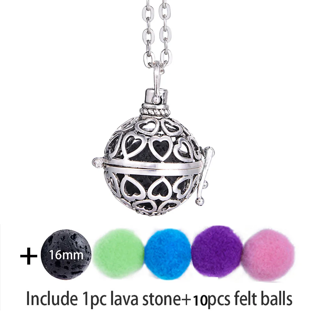 Сердце диффузор ожерелье Ароматерапия медальон светится в темноте войлочное из