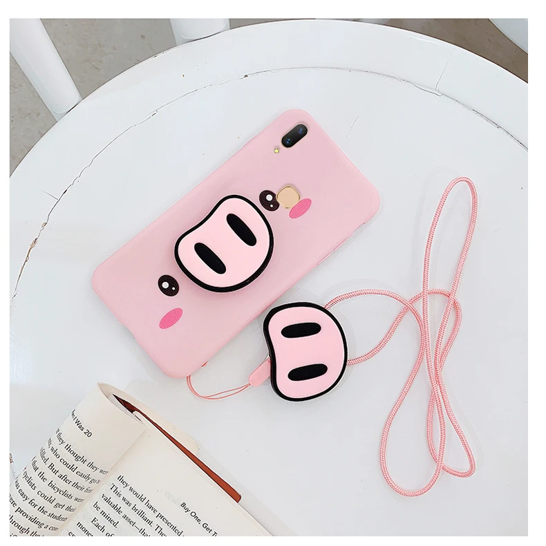 For VIVO V9 V7 Plus Y51 Y53 Y55 Y66 Y67 Y71 Y83 Y97 Case Soft SIlicone Cartoon Pig Cover for X7 X9 X20 X21 X21i X23 |