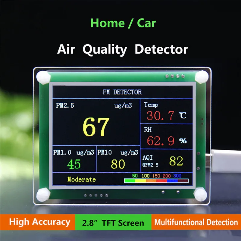 Новый автомобиль PM2.5 Air Quality детектор метр тестер AQI дома газоанализатор высокой
