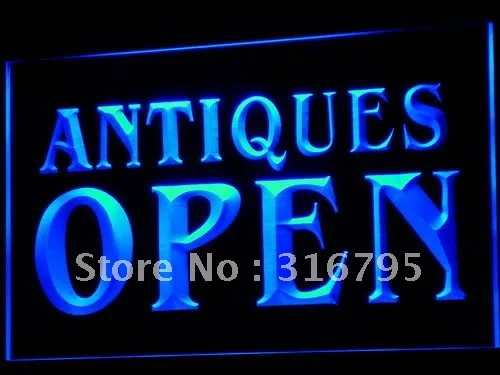 

i716 Antiques OPEN Shop Bar Beer Pub LED Neon Light Light Signs On/Off Switch 20+ Colors 5 Sizes
