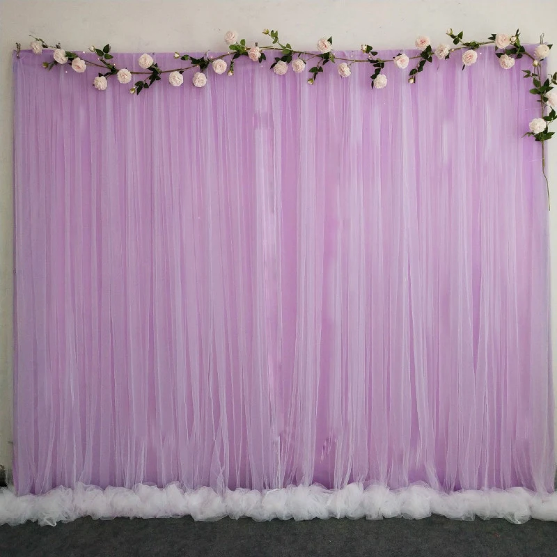 

3X3M Simple White Yarn Silk Cloth Wedding Backdrop Event Party Drape Curtain for Wedding Party Home Decoration Stage Background