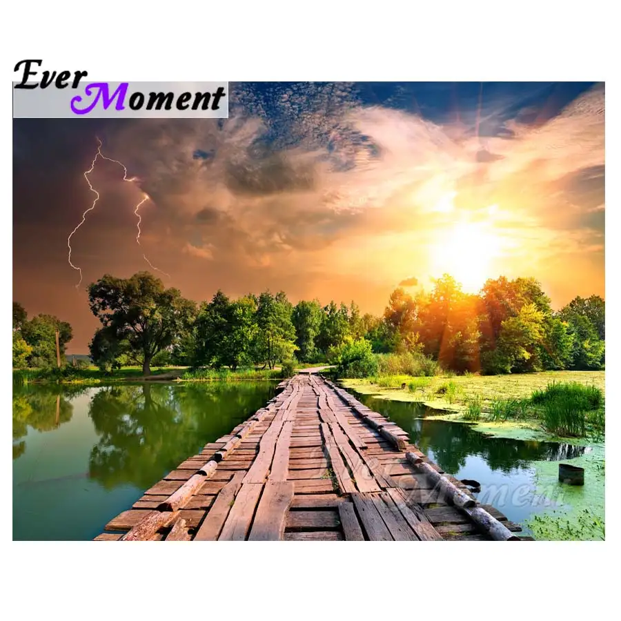 Ever Moment Diamond Painting 5D DIY Tree Scenery Picture Mosaic Full Square Drill Embroidery Cross Stitch Decor S2F902 | Дом и сад
