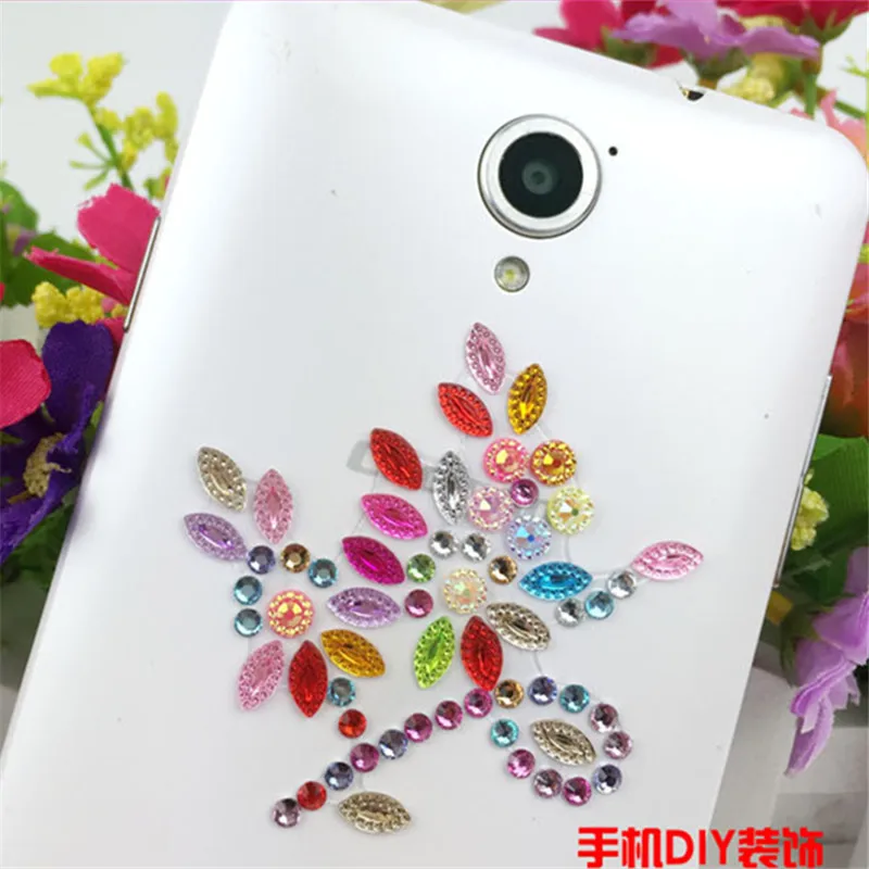 1 шт. акриловые стразы с цветочным узором самоклеящиеся наклейки плоской задней