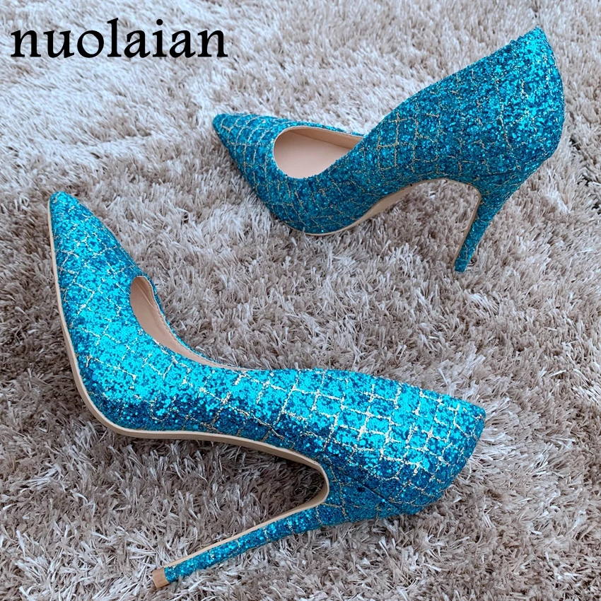 Женские туфли на высоком каблуке 8/10/12 см туфли-лодочки платформе с острым носком