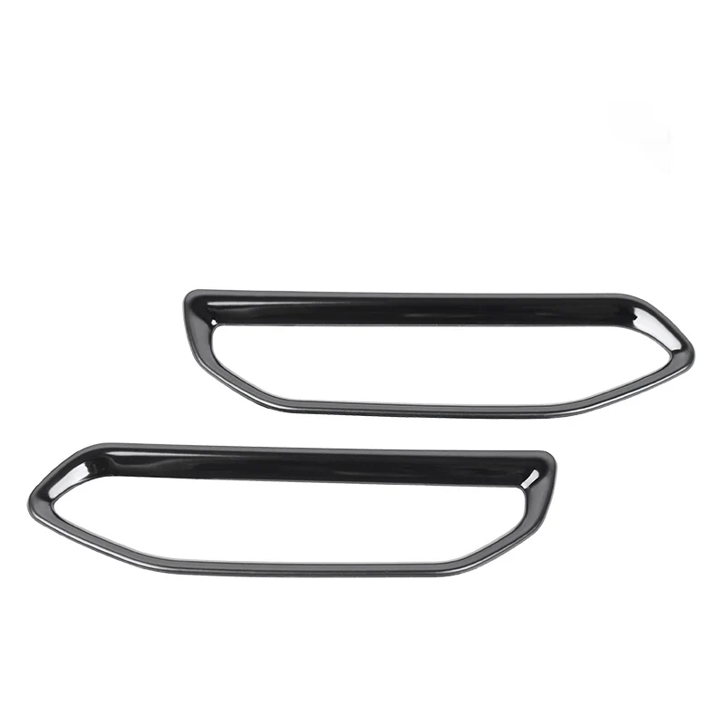 black 2pcs Приборная панель на выходе рамка декоративная яркая рамка наклейки из нержавеющей стали для Lexus UX200 UX250h UX260h - Цвет: black 2pcs