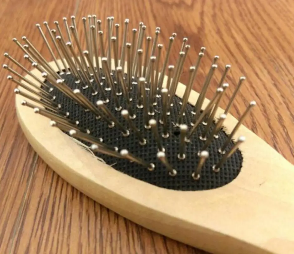 Новая деревянная щетка для волос шерсти питомца с металлическими шпильками