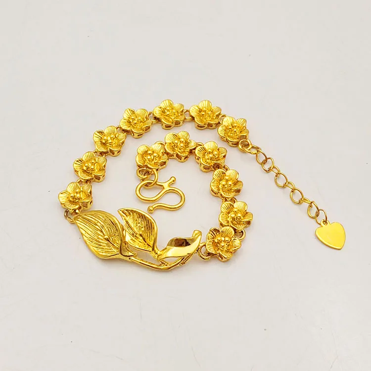 Можно выбрать стиль Новая простота цветы имитация песка золотой браслет женский