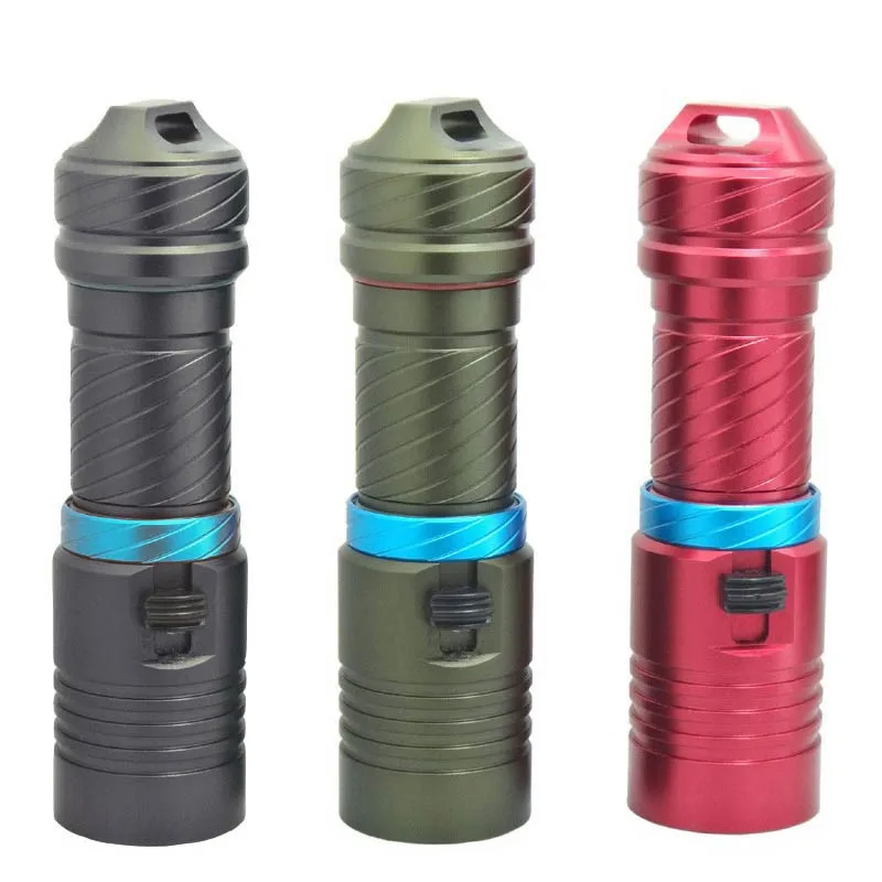 

Mini Diving LED Lamp Flashlight XM-L2 26650 Underwater Torch Waterproof Magnetic Switch LED + 26650 battery + charger