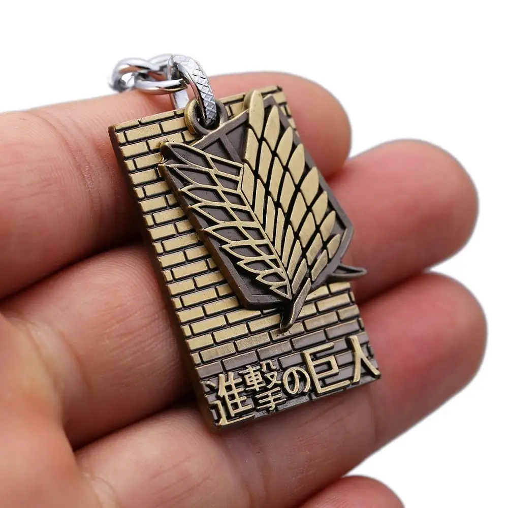 Аниме Attack on Titan Scout Regiment брелоки с логотипом Mikasa Levi Ackerman Eren Jaeger металлические
