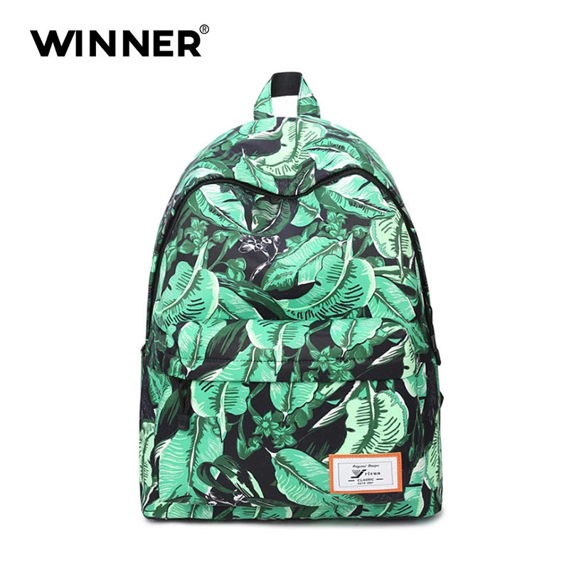 Победитель Цветочный рюкзак 2017 Водонепроницаемый печати женщин сумки моды