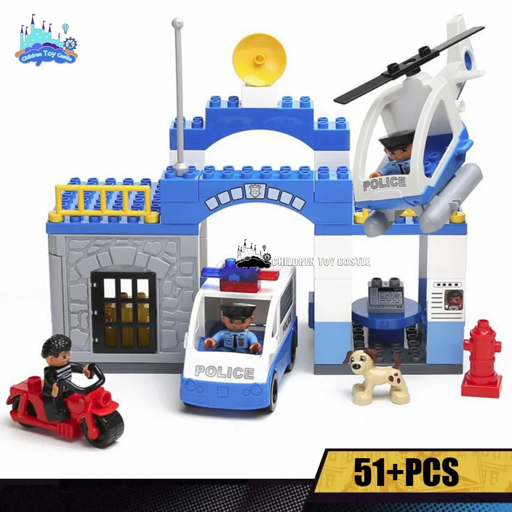 Новые детские игрушки строительные блоки супер полиция совместимые с legoe duplo
