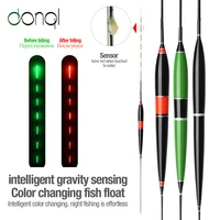 donql smart fishing led light float luminous glowing float fish bite automatically remind electric fishing buoy with batteries