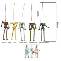 6 pieces novelty skeleton body diy dolls pendants jewelry making for personality earrings necklaces