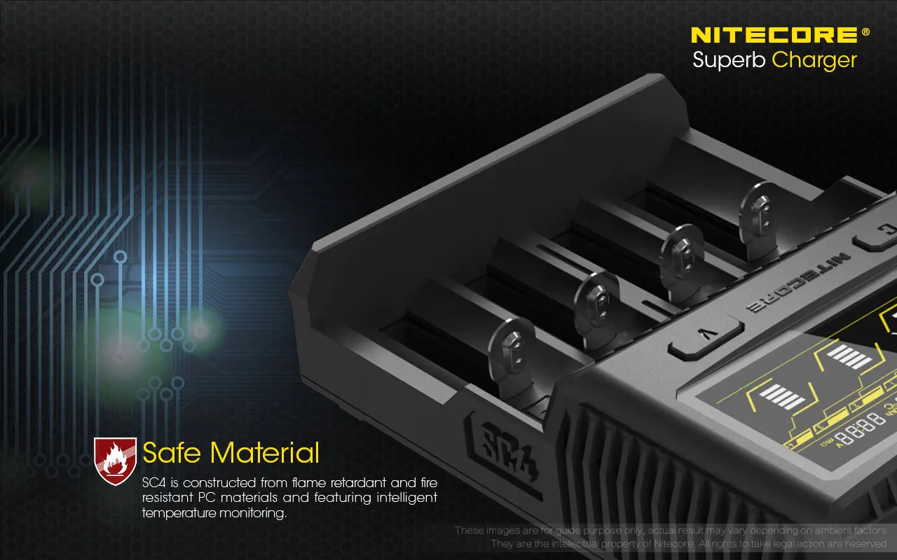 Официальный Nitecore UM4 UM2 SC4 USB QC зарядное устройство интеллектуальная схема глобальная страховка Li-Ion AA AAA 18650 21700 26650