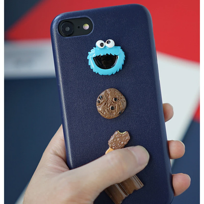 Мягкий кожаный чехол для iPhone 6, 6s, 7, 8 plus, 5, 5S, SE, 10 X, XR, XS MAX, 3D, с изображением улицы Сезам, милый мультяшный, Роскошный чехол для телефона