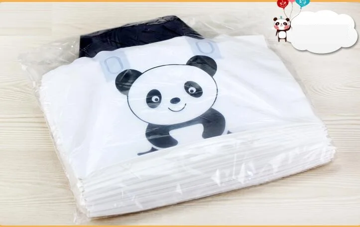 Panda пластиковая хозяйственная сумка с черной ручкой 50 шт подарочные ремесленные