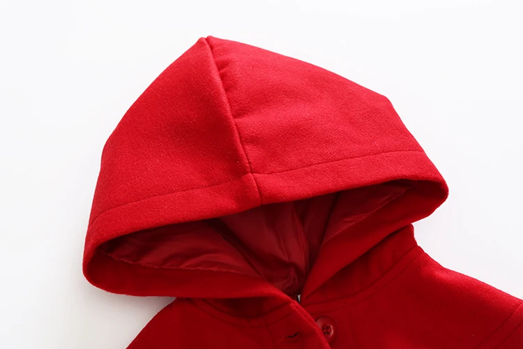 Новинка весны и осени Китайская Красная твидовая накидка для маленьких девочек