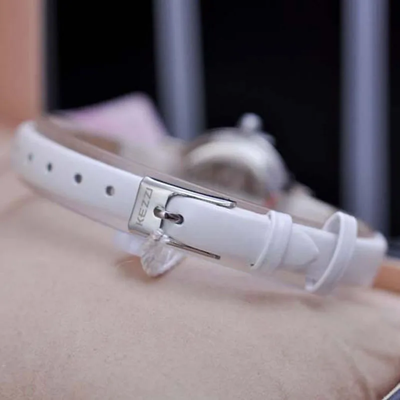 2015 новых женщин Кварцевые часы мода круглый Япония движение не выцветают Кожаный