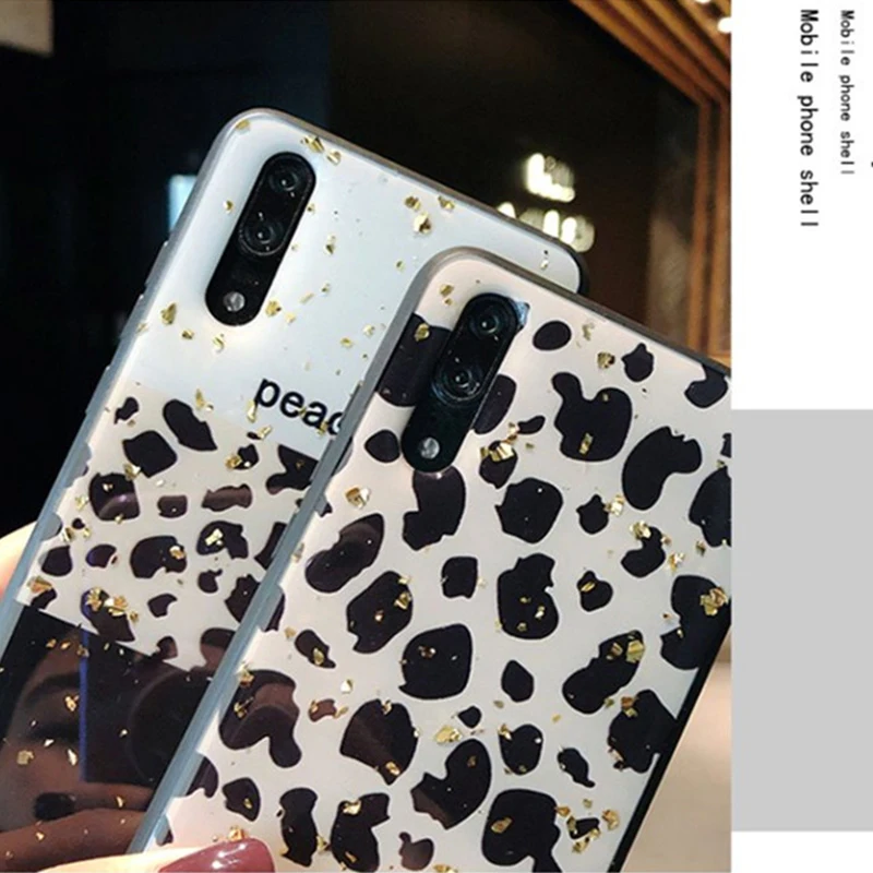 Леопардового цвета блестящие Чехлы для huawei P30 P20 P10 Коврики 10 20 Pro Lite Nova 2lite 3 3i 4 5i 5Pro Honor 7A 7X8X9 10Lite 20 Pro