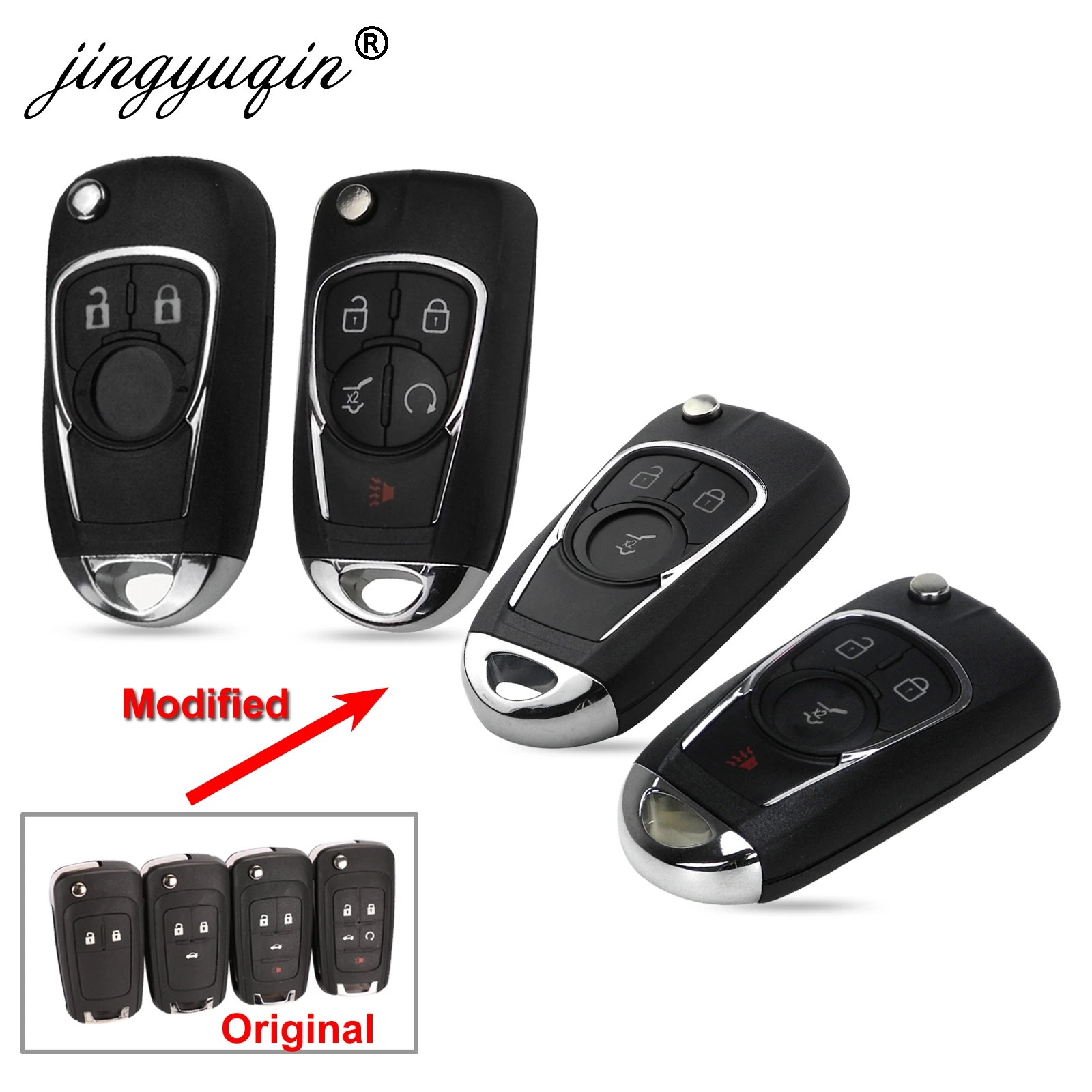 Чехол jingyuqin для Opel Vauxhall Astra J Corsa E Insignia Zafira C Chevrolet Aveo Cruze Buick HU100|Ключ от авто| |