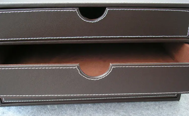 Горизонтальный 3 слойный выдвижной деревянный строительный кожаный стол Шкаф