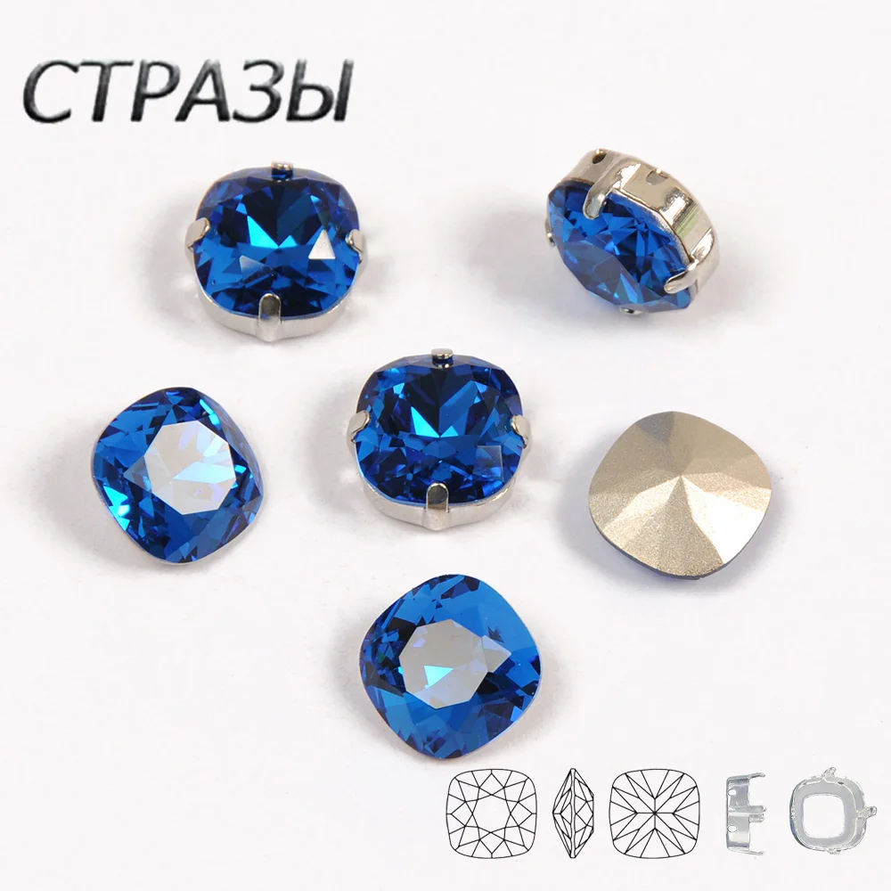 

4470 Подушка SW 243 голубые стразы кабошон Искусственный драгоценный камень с гранями для украшения одежды