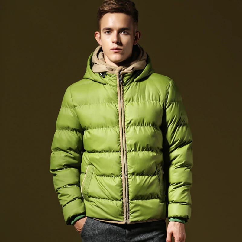 Мода Новые 2017 Весна Зимняя Куртка Мужчины Марка Вниз Хлопок Мужской Одежды