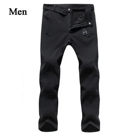 men black LoClimb мужские зимние походные брюки, мужские лыжные/походные/Горные/треккинговые брюки, уличные флисовые/Водонепроницаемые брюки для мужчин AM054 - Цвет: men black