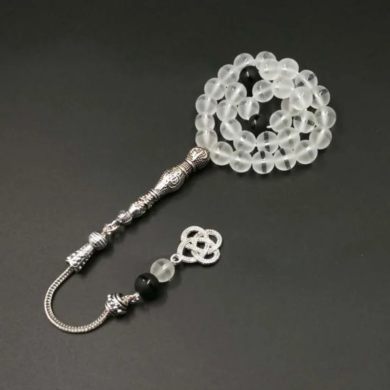 Хрустальный Розарий черный Белый Цвет Матовый хрусталь tasbih популярный стиль