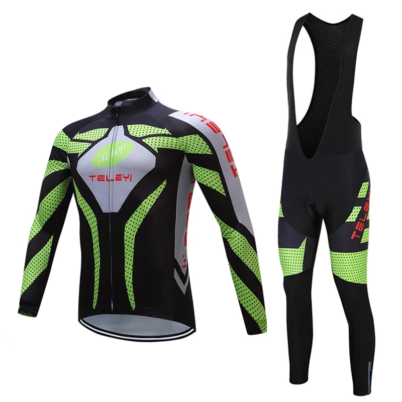 

Men's TELEYI 2022 Pro Team Long Sleeve Maillot Cycling Jersey BIB Pants Sets Male 2022 Bicycle Clothing Kits Racing Bike Clothes
