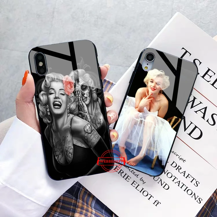 Стеклянный чехол Marilyn Monroe для Apple iPhone 11 Pro X XS Max 6 6S 7 8 Plus 5 5S SE|Бамперы| |