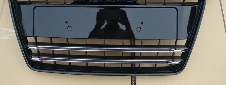 black frame chrome TT модифицированный TTS Стиль передняя капот Центр решетка гриль для Audi TT TTS TTRS 2008 2009 2010 2011 2012 2013 - Цвет: black frame chrome