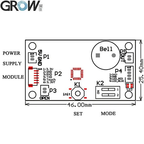 GROW K200-3.3+ R502 Многофункциональный K200-3.3 контроль доступа отпечатков пальцев+ R502 модуль отпечатков пальцев