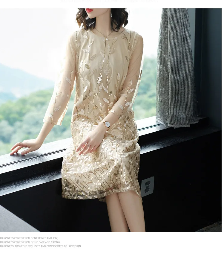 Robe de soriee, новинка, Золотое женское градиентное платье для матери невесты, а-Лиен, с вышивкой, свадебное банкетное платье, Vestiods