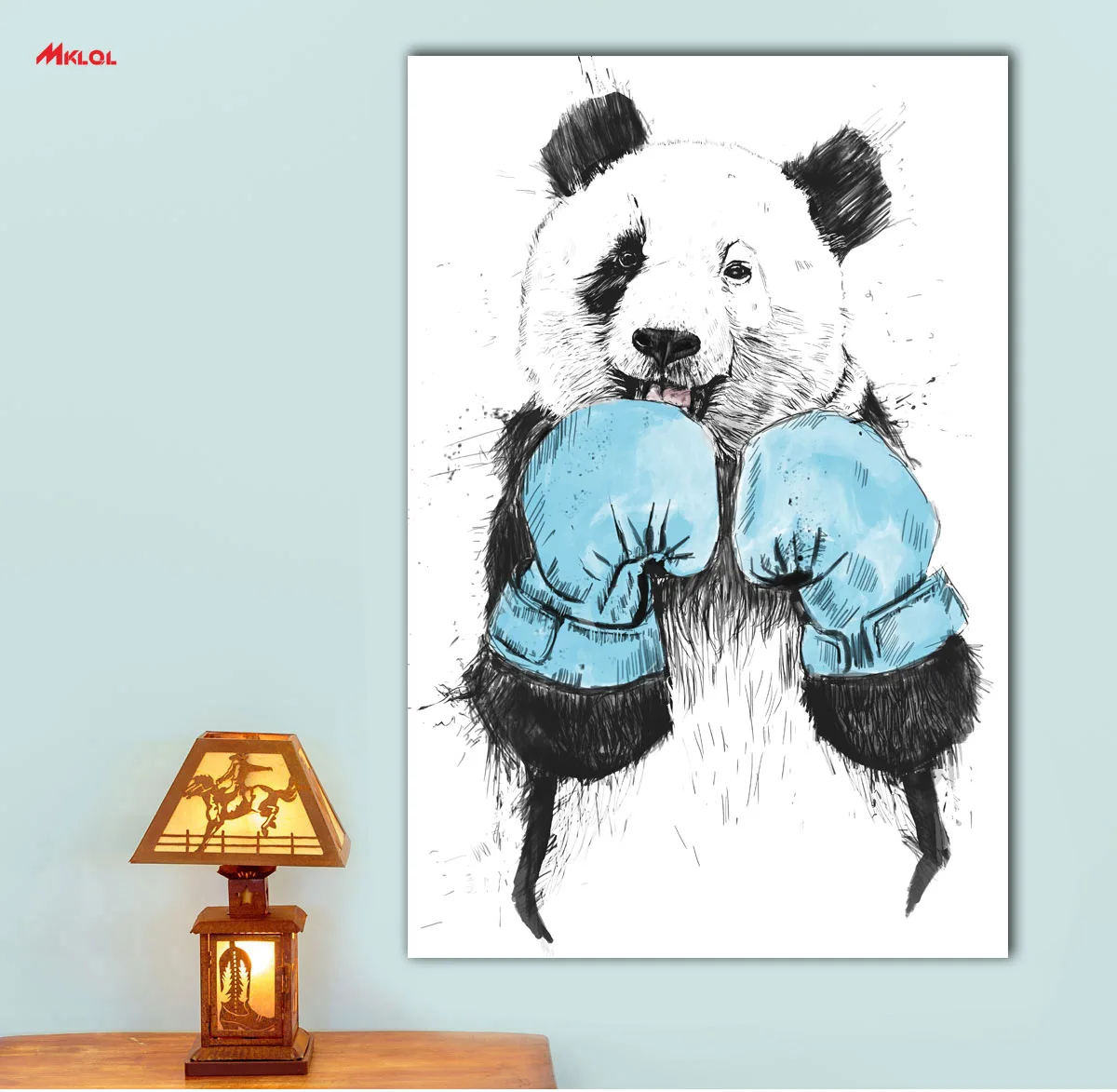 Большая картина на стену панда декор для ресторана кабинета спальни маслом