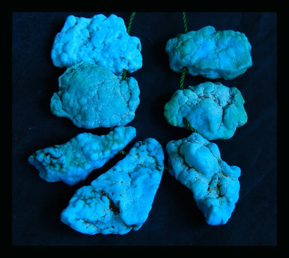 Распродажа 7 шт. бирюзовое ожерелье Nugget, 29x15x7 мм, 25x10x6 мм, 22,3 г кусочки природного камня бирюзовый кулон