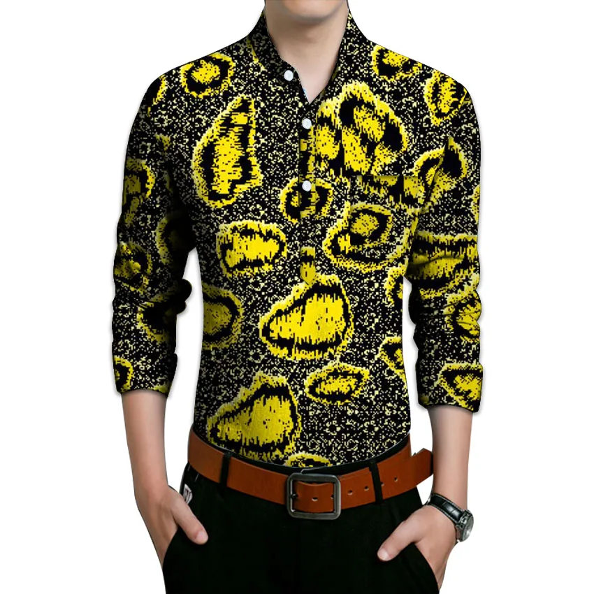 Дашики Ман платье африканская мужская одежда модный принт с длинным рукавом Топы