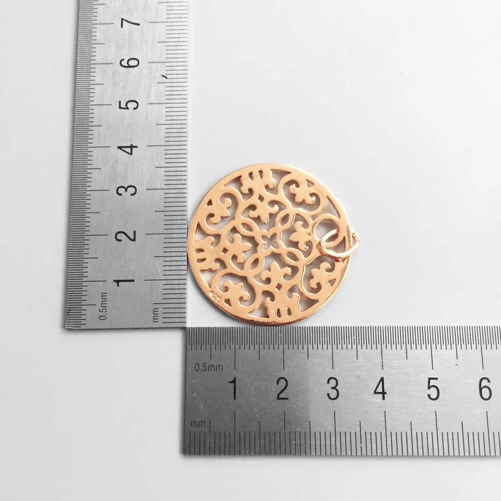 Розовое золото арабески орнамент подвески для женщин девушек тренд Glam серебро 925