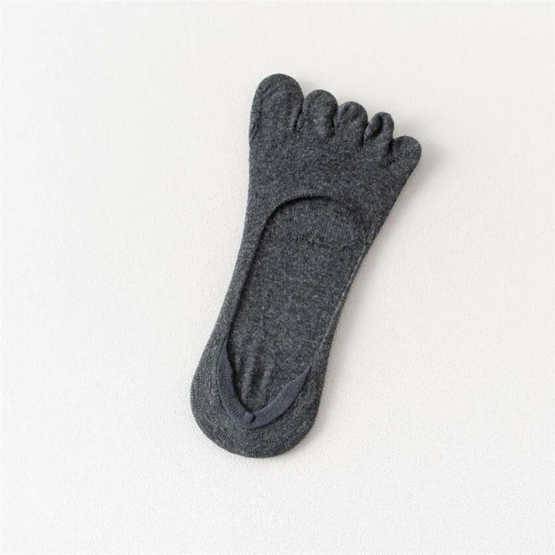 Темно-серый 1pair men five toe socks spring summer and autumn fashion short sock man's and male 5 finger cotton socks - Цвет: Темно-серый