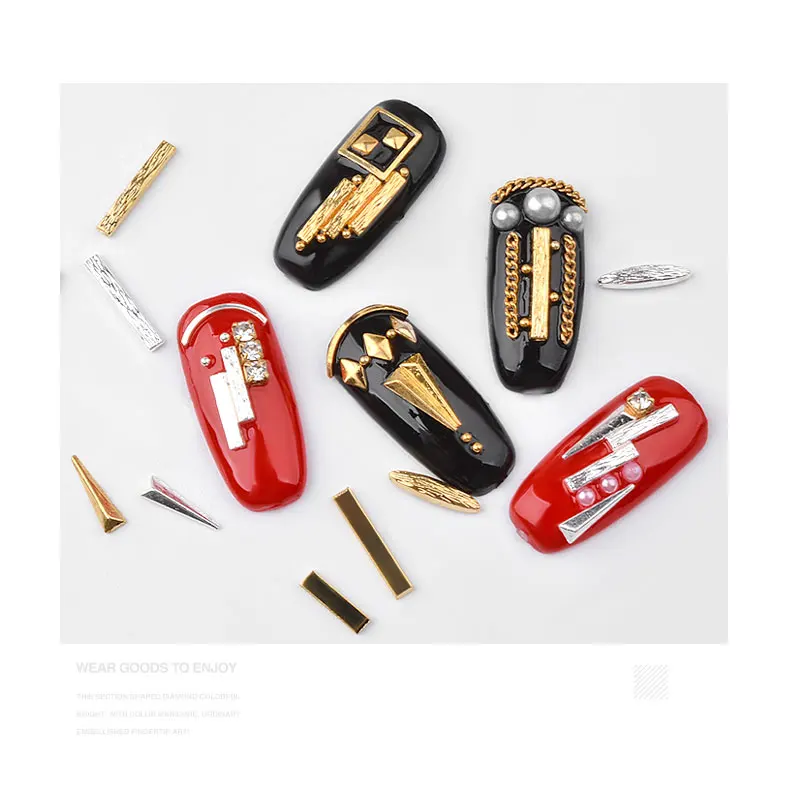 10 шт./упак. металлического сплава заклепки 3D нейл арта украшения золотистые и