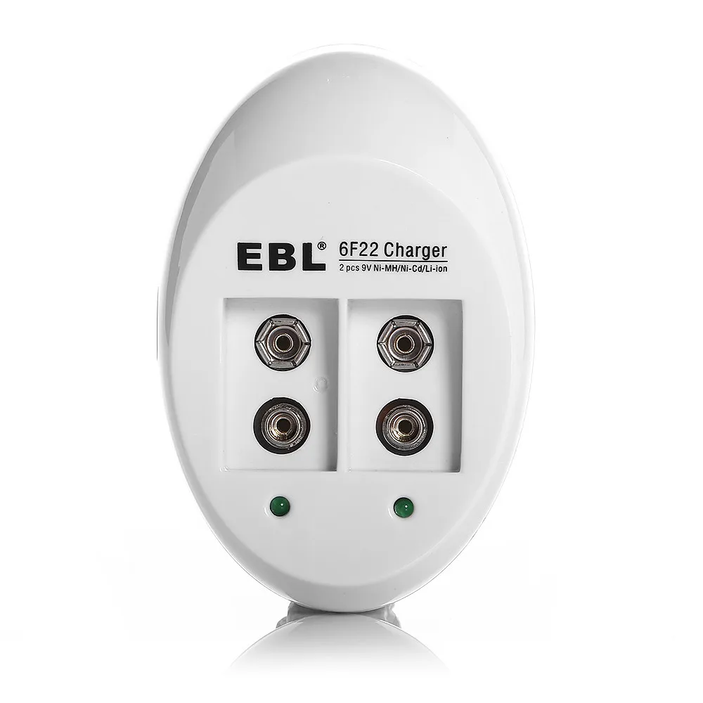 Ebl 2 шт. 600 мАч 9 В Аккумуляторы + Портативный стены Зарядное устройство для 6F22 литий