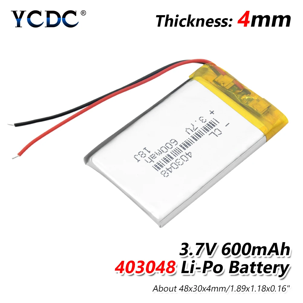 1 Piece 403048 3,7 V 600mah 043048 литий-полимерный аккумулятор с защитной платой для MP3 MP4 MP5 DVR DVD Bluetooth GSP цифровых продуктов - Цвет: 1 Piece