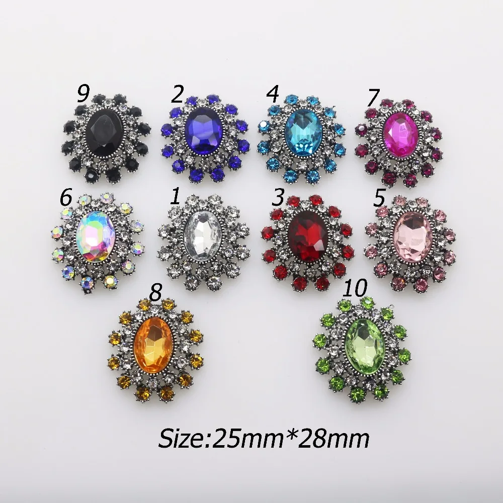10 шт. стеклянные пуговицы 25 х28 мм цветов|rhinestone buttons|metall button diymetal buttons |