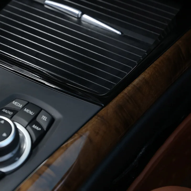 

Glossy Black Style ABS Interior Mouldings Car Center Console Frame Decoration Cup Holder Strip Trim For BMW X5 E70 2008-2013