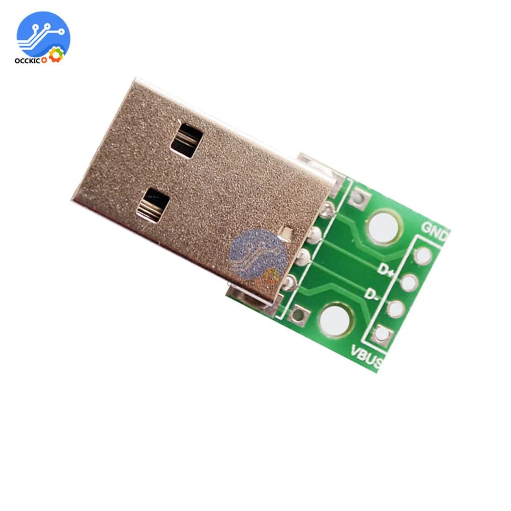 10 шт. USB к DIP адаптеру 4 штифта для 2 54 мм PCB платы папа разъем PBC конвертер Pinboard источник питания DIY Kit|usb supply|usb tousb